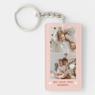 Blush Hearts Two Square Photos We Love You Mommy Key Ring
