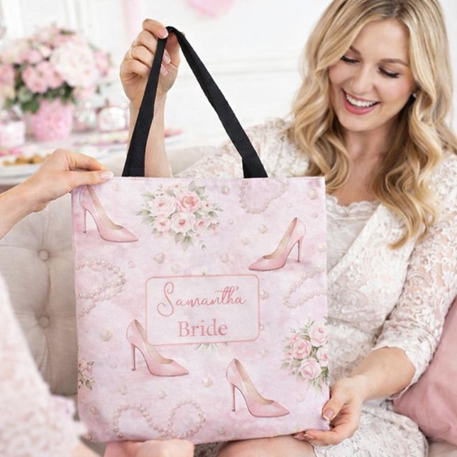 Blush High Heel Bridal Elegance Tote Bag (Creator Uploaded)