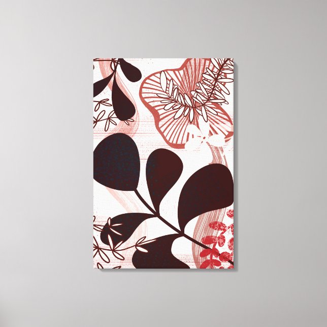 Blush Horizon – Modern Abstract Botanical  Canvas Print (Front)
