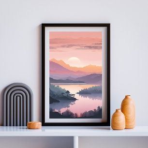 Blush Horizon Serenity Poster