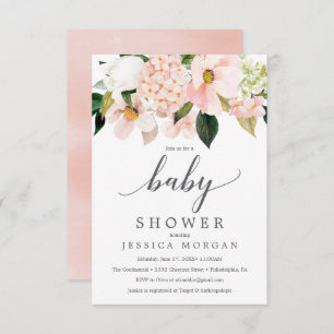 Blush Hydrangea Baby Shower Invitation Card
