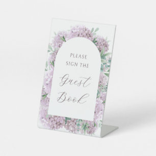 Blush Hydrangea Guest Book Pedestal Sign