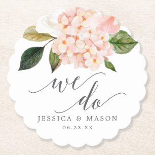 Blush Hydrangea Wedding Coasters