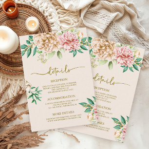 Blush Hydrangea Wedding Details Enclosure Card