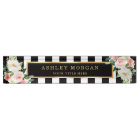 Blush Ivory Floral with Gold Black White Stripes