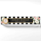 Blush Ivory Floral with Gold Black White Stripes