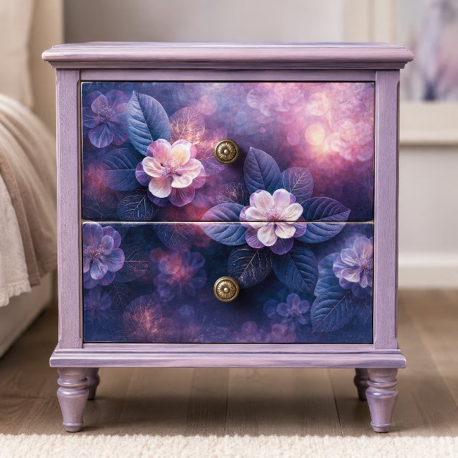 Blush Ivory Indigo Blossom Floral Decoupage Tissue Paper (Creator Uploaded)