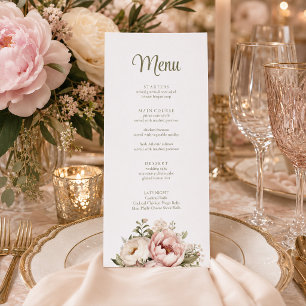 Blush & Ivory Peony Wedding Menu