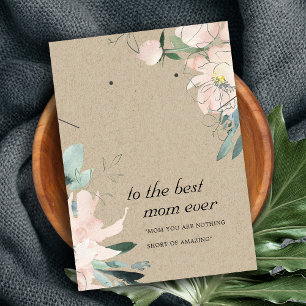 BLUSH KRAFT FLORAL MOM GIFT NECKLACE EARRING CARD