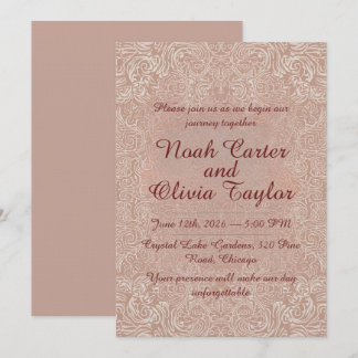 Blush Lace Elegant Wedding Invitation