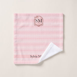 Blush Lace Monogram Wash Cloth