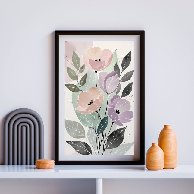 Blush & Lavender Botanical Elegance | Modern Flora Poster (Creator Uploaded)