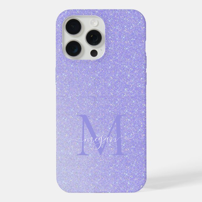 Blush Lavender Diamond Glitter Ombre Custom Chic  iPhone Case (Back)