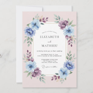 Blush Lavender Ethereal Floral Wedding Invitation