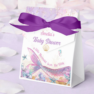 Blush Lavender Mermaid Tail Ocean Keepsake Favour Box