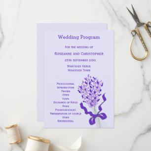 Blush Lavender Wedding Programme