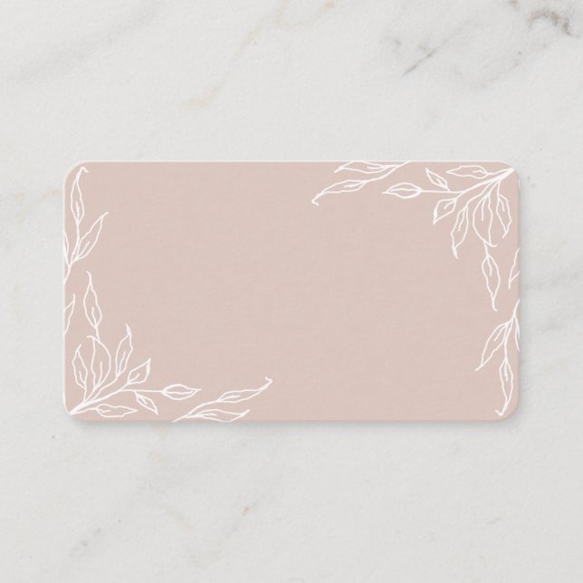 Blush Leaf Motif Thanksgiving Flat Place Card (Front)