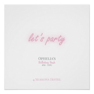 Blush Lets Party Poster
