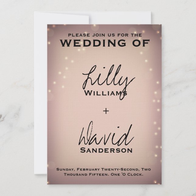 Blush Light - Wedding Customisable Invitation (Front)