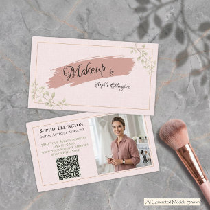 Blush Linen Sage Luxury Bridal Artistry Assistant  Business Card