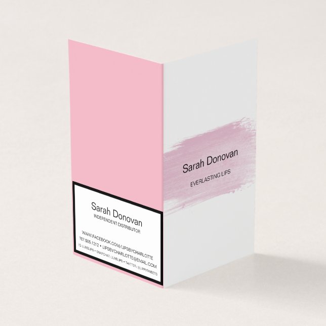 Blush & Lip Product Distributor Tips & Tricks Business Card (Outside)