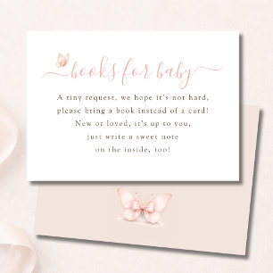 Blush Little Butterfly Baby Shower Books For Baby Thank You Card
