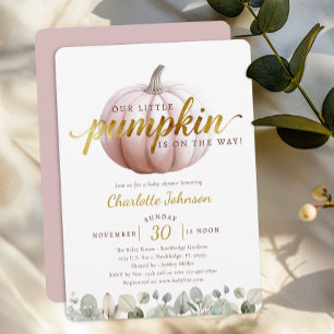 Blush Little Pumpkin Baby Shower  Invitation