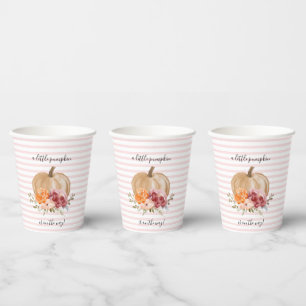 Blush Little Pumpkin Paper Cups Pumpkin Baby Showe