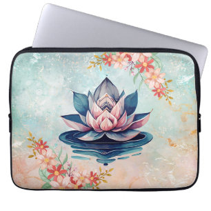 Blush Lotus Calm – Gentle Botanical Balance Laptop Sleeve