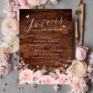 Blush Love is in Bloom Rustic Wood Bridal Shower