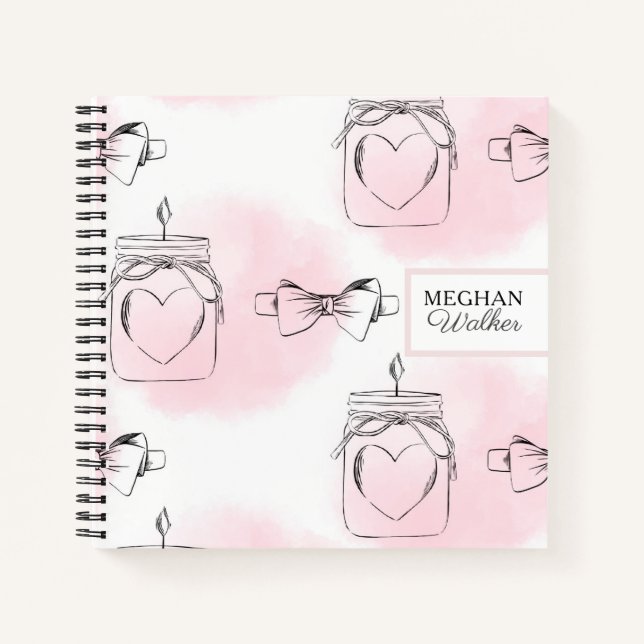 Blush Love | Personalised Spiral Notebook (Front)