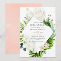 Blush Lush Paradise Tropical Floral Baby Shower