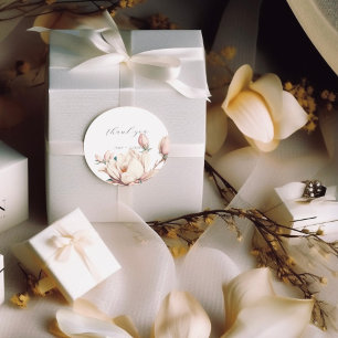 blush magnolia classic round sticker