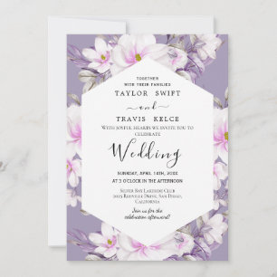 Blush Magnolia Wedding Invitation