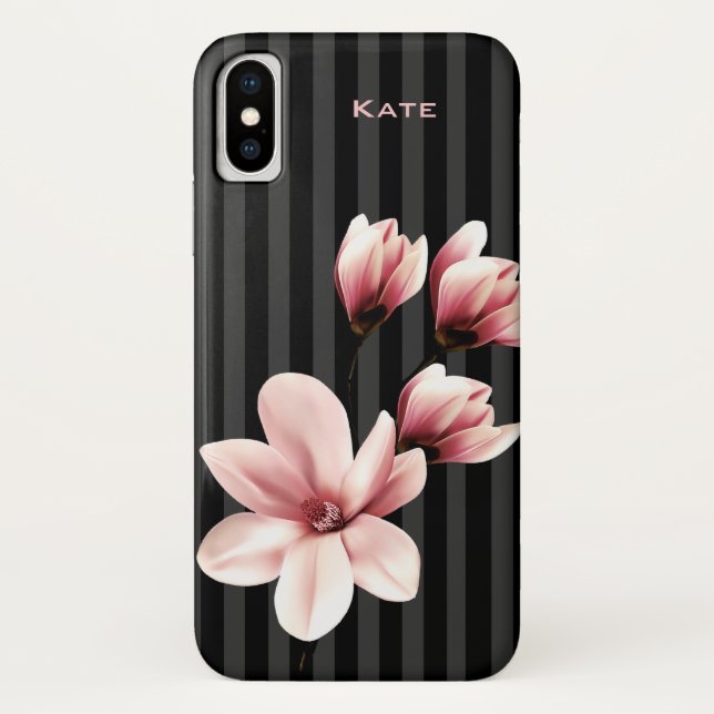 Blush Magnolias Personalised Case-Mate iPhone Case (Back)