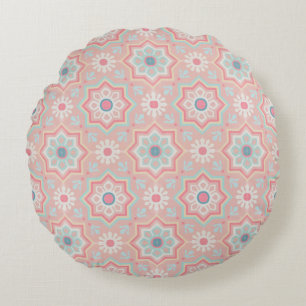 Blush Majesty – Andalusian Moroccan Elegance Round Cushion