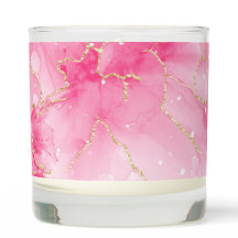 Blush Marble & Gold Vein Candle design 