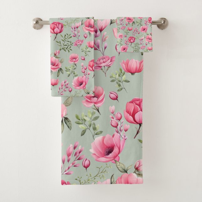 Blush Meadow-Petals in Bloom Bath Towel Set (Insitu)