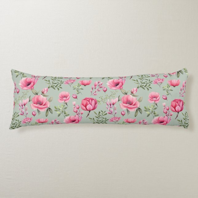 Blush Meadow-Petals in Bloom Body Cushion (Front)