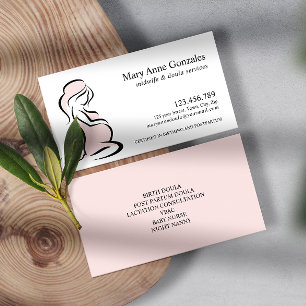 Blush   Midwife Doula Pregnant Woman Belly Business Card