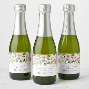 Blush Mini Champagne Bottle Labels