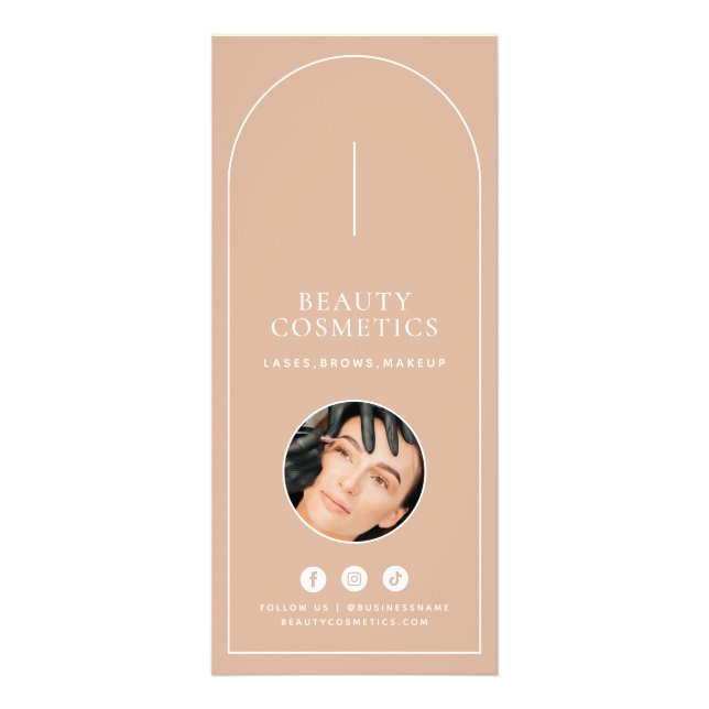 Blush Minimal Arch Beauty Business Price List Rack Card (Front)