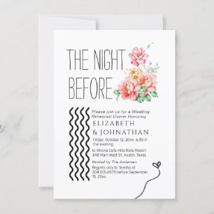 Blush Minimal Script The Night Before Invitation
