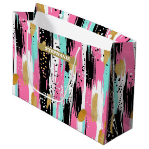 Blush Mint Gold Luxury Abstract Large Gift Bag