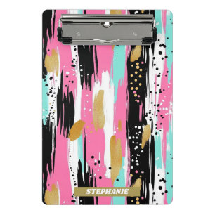 Blush Mint Gold Luxury Abstract Mini Clipboard
