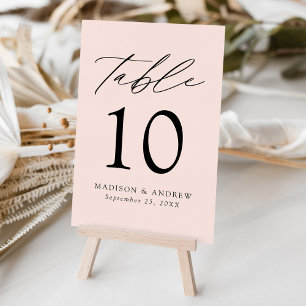 Blush Modern Elegance Wedding Table Number