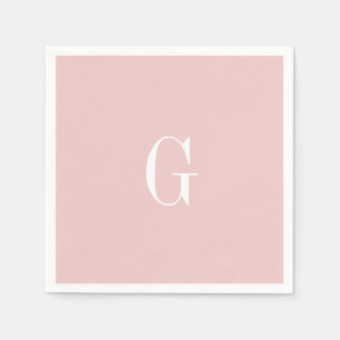 Blush Modern Elegant Monogram Wedding Simple Napki Napkin