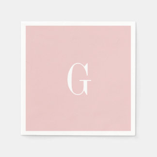 Blush Modern Elegant Monogram Wedding Simple Napki Napkin