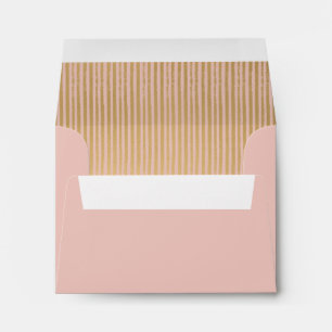 Blush Modern Gold Striped RSVP Envelope