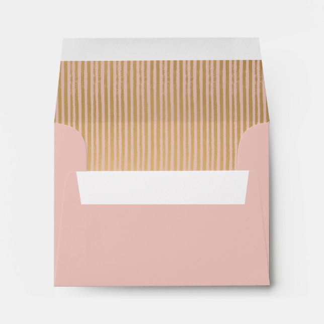Blush Modern Gold Striped RSVP Envelope (Back (Bottom))